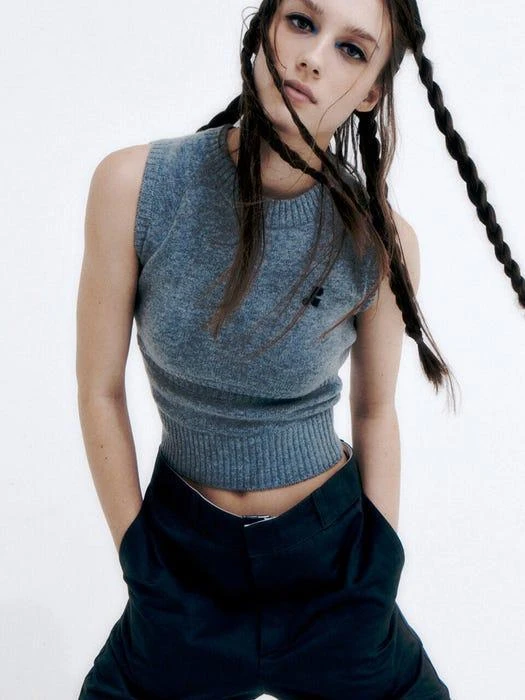 商品rest_recreation|Rr Cut Out Knit Vest - Grey,价格¥1230,第2张图片详细描述