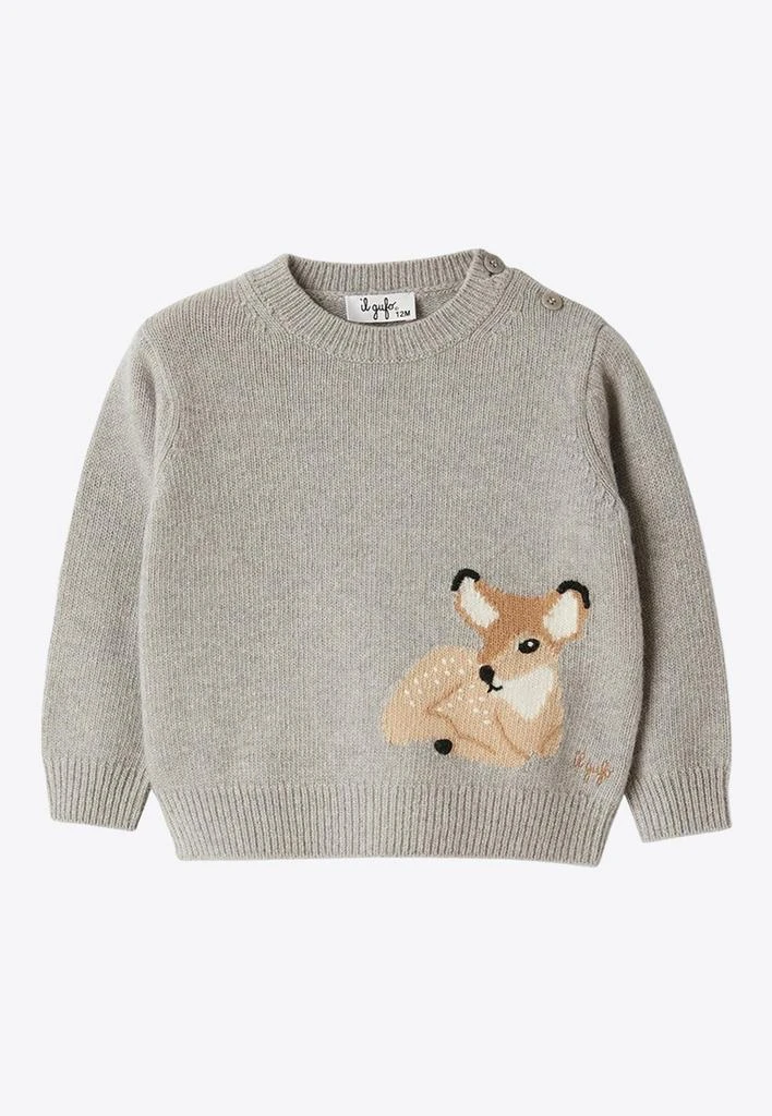 商品IL GUFO|Babies Logo Intarsia Wool Sweater,价格¥1247,第1张图片