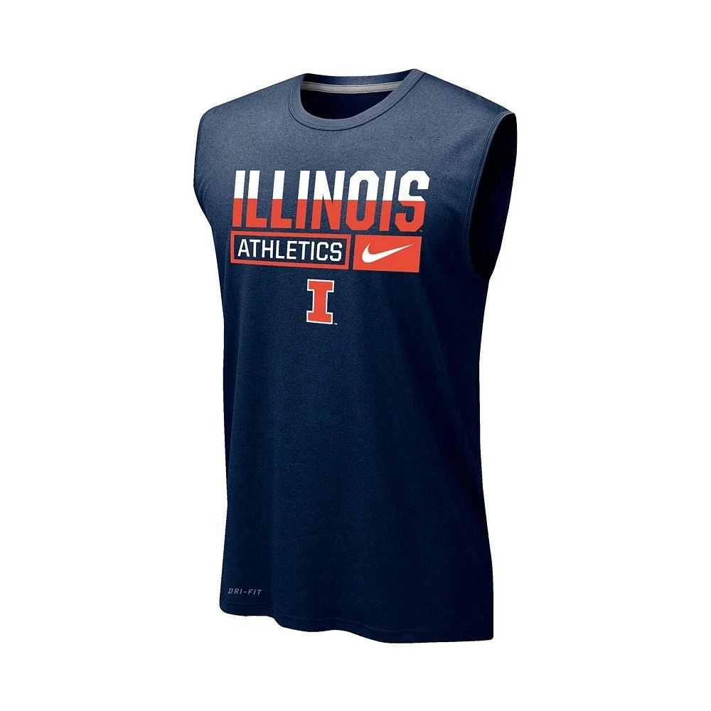 商品NIKE|Men's Navy Illinois Fighting Illini Wordmark Drop Legend Performance Tank Top,价格¥299,第2张图片详细描述