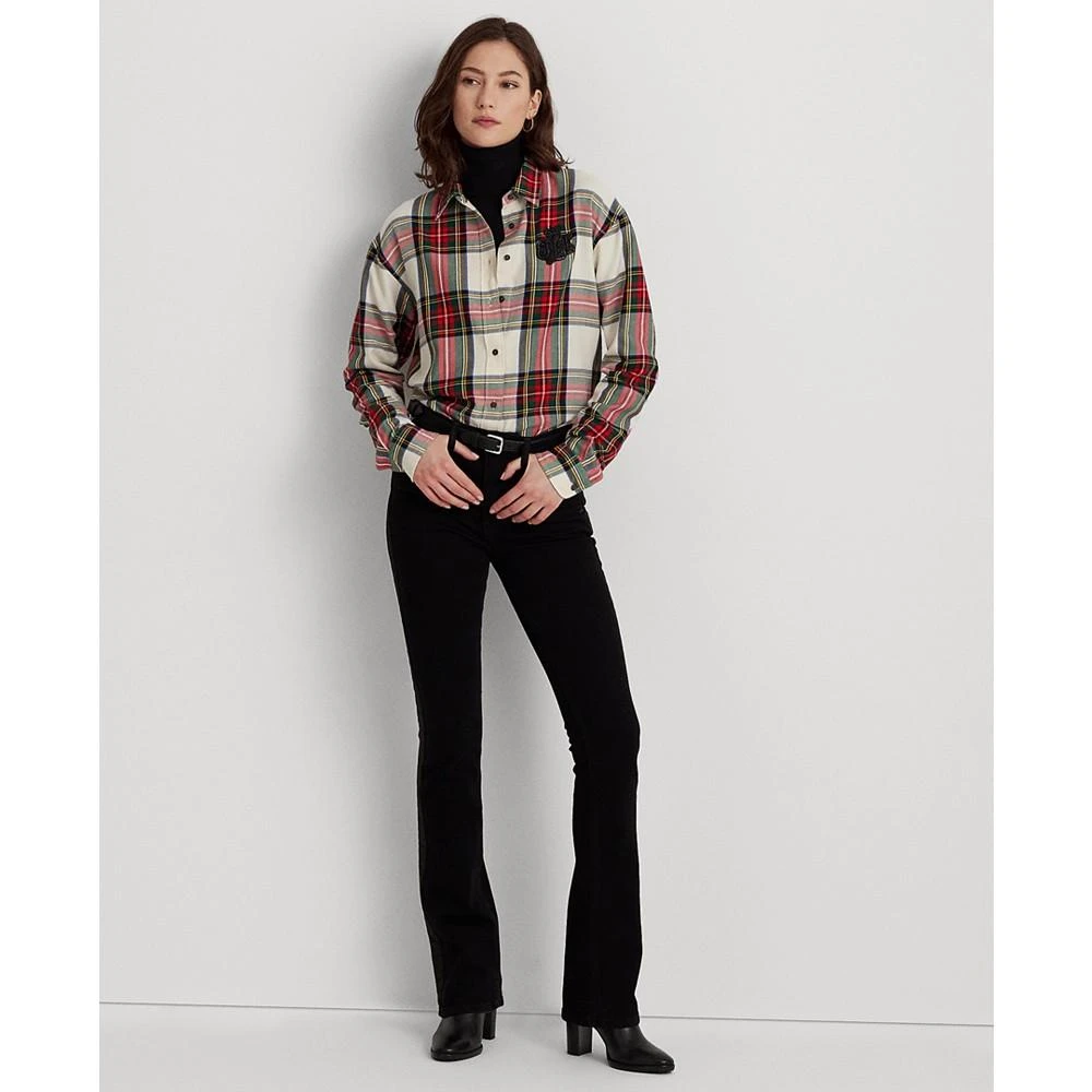 商品Ralph Lauren|Women's Bullion Checked Plaid Twill Shirt, Regular and Petite,价格¥1125,第4张图片详细描述