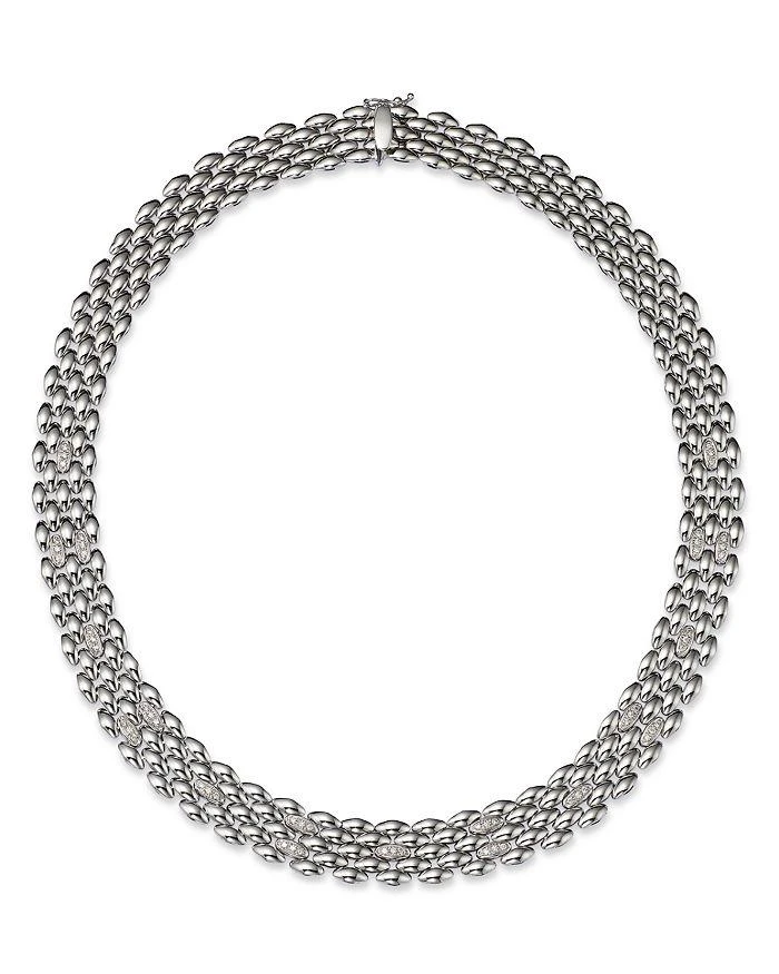 商品Alberto Amati|14K White Gold Flat Panther Link Chain Necklace, 18",价格¥59663,第1张图片
