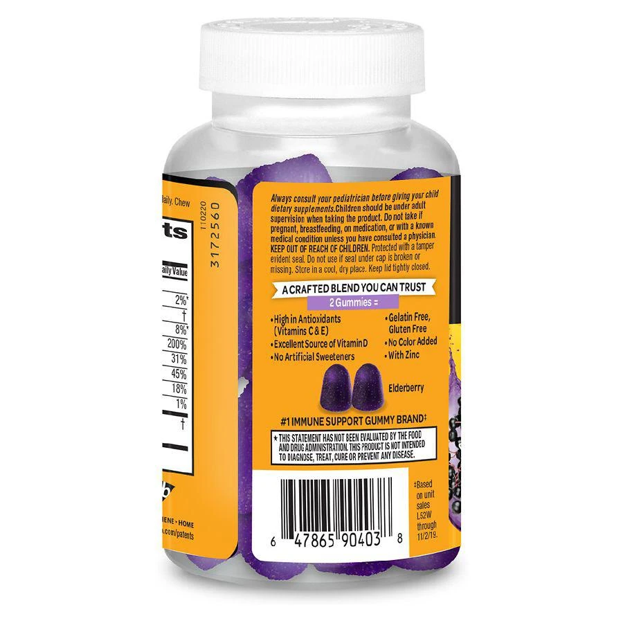 商品Airborne|Gummies with Vitamin C, Zinc and Immune Support Supplement Elderberry,价格¥154,第2张图片详细描述