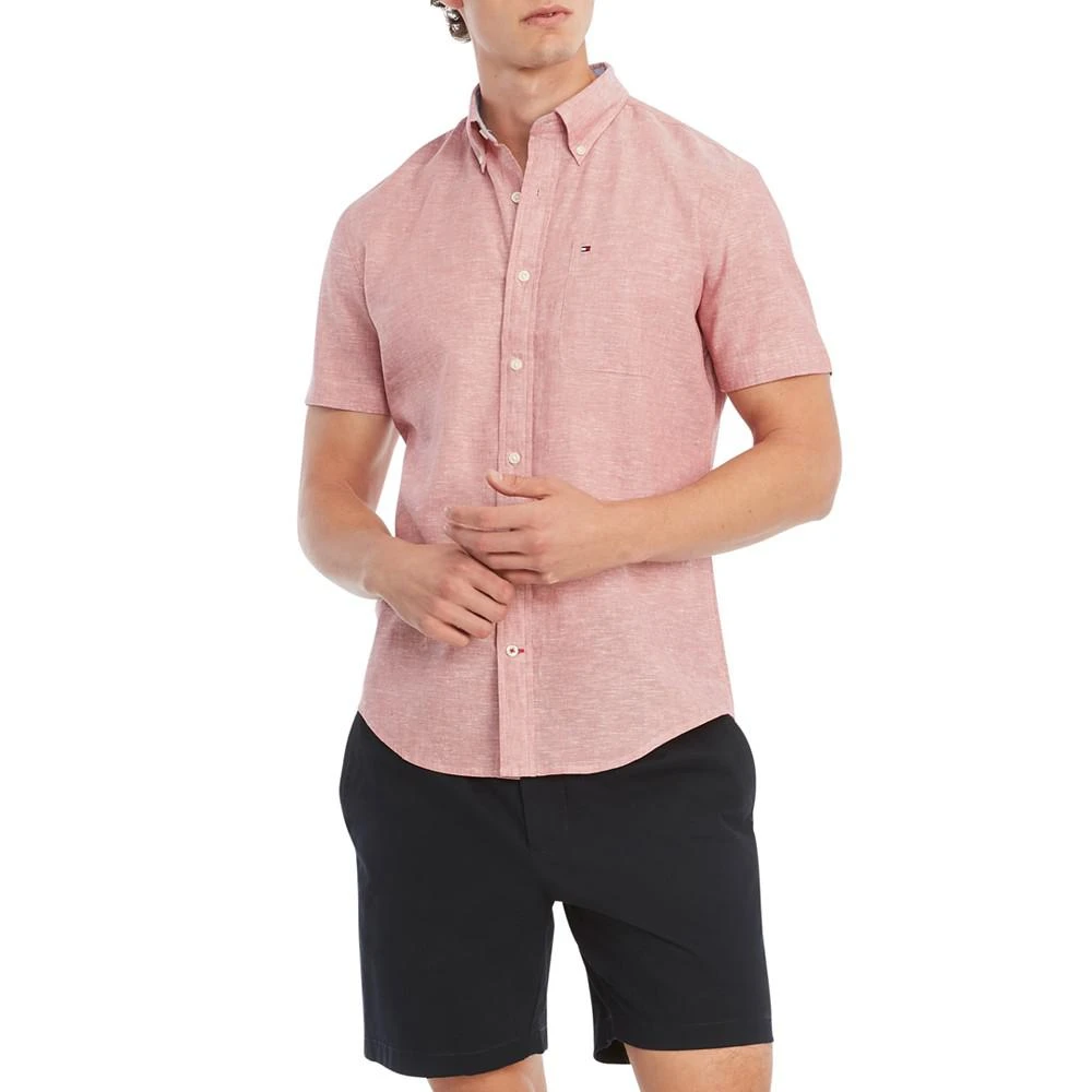 商品Tommy Hilfiger|Men's Custom-Fit Porter Cotton Linen Woven Shirt,价格¥308,第3张图片详细描述
