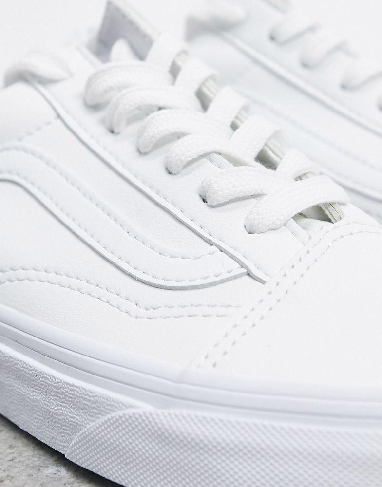 Vans Old Skool faux leather trainers in white商品第4张图片规格展示