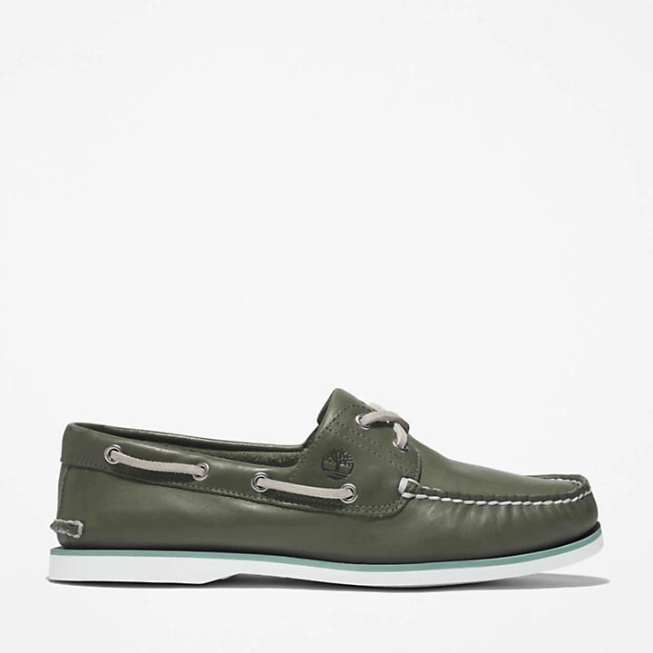 Timberland® 2-Eye Classic Boat Shoe for Men in Dark Green商品第1张图片规格展示