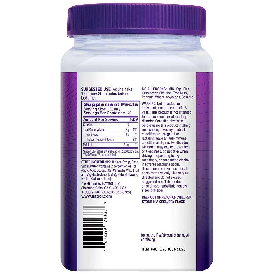 商品Natrol|Melatonin 5 mg Gummies Strawberry,价格¥139,第4张图片详细描述