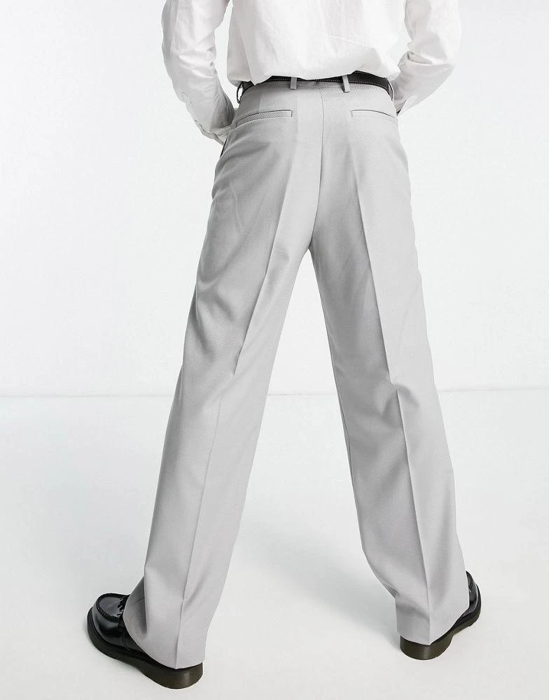 商品ASOS|ASOS DESIGN skinny suit trousers in grey sage twill texture,价格¥170,第3张图片详细描述