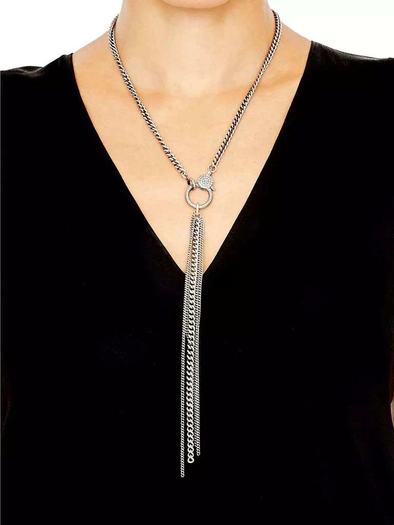 商品Sheryl Lowe|Sterling Silver &amp; 0.74 TCW Diamond Short Fringe Necklace,价格¥11222,第2张图片详细描述