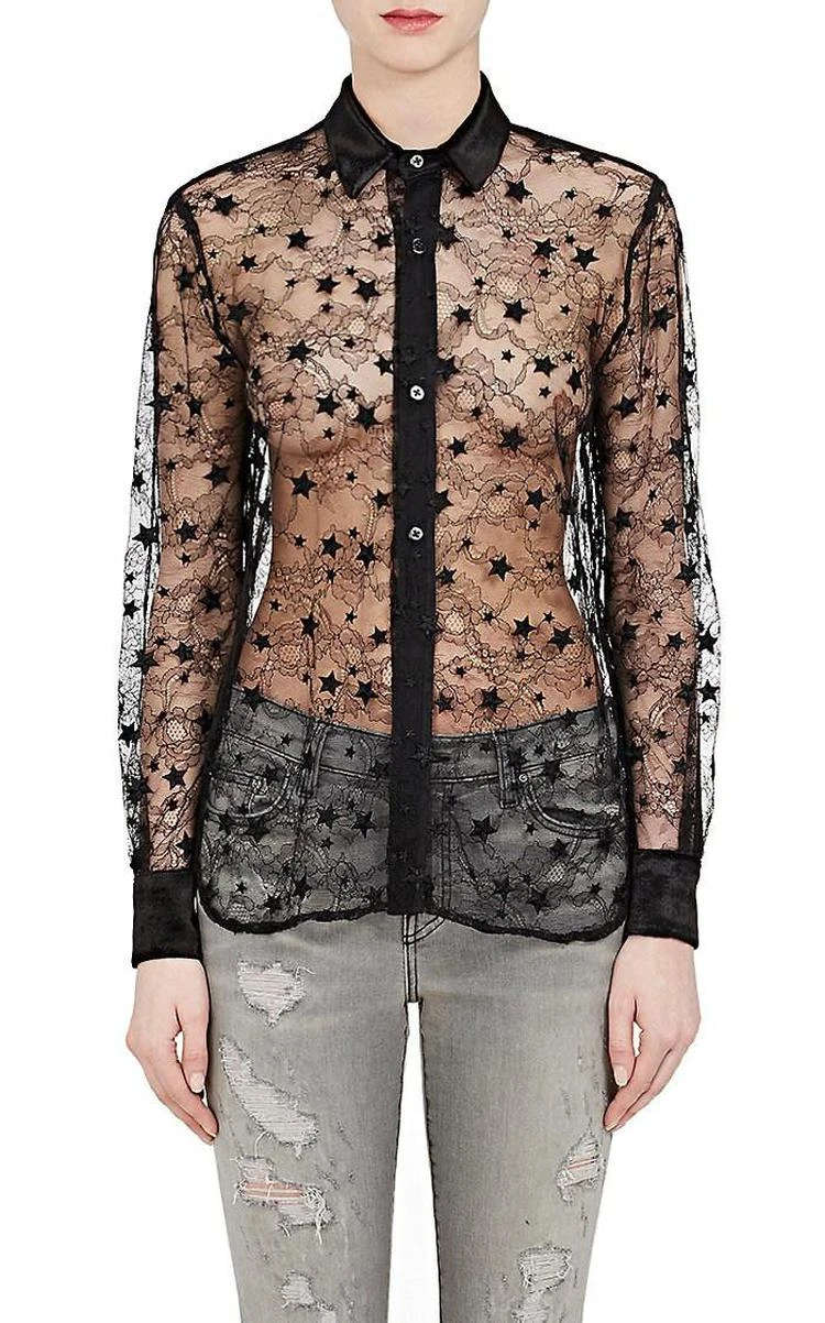 商品AMIRI|Sheer Star-Lace Blouse,价格¥10229,第5张图片详细描述