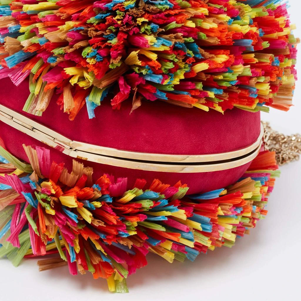 Charlotte Olympia Multicolor Straw and Suede Fiesta Chain Clutch Bag 商品