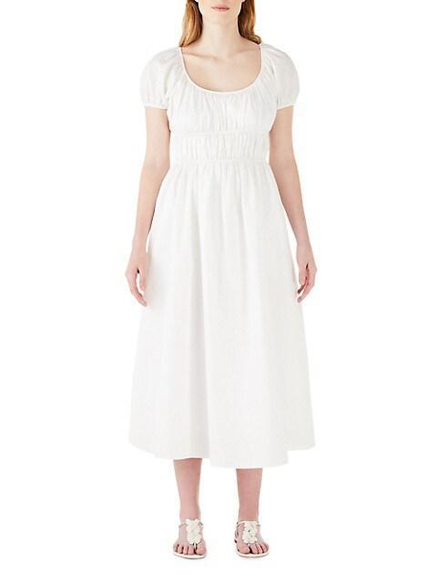 商品Kate Spade|Elasticized Seersucker Midi-Dress,价格¥1084,第5张图片详细描述