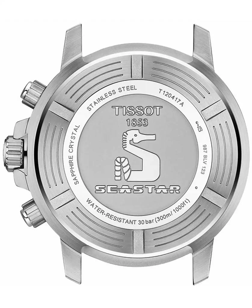 商品Tissot|Men's Swiss Chronograph Seastar 1000 Stainless Steel Mesh Bracelet Watch 45.5mm,价格¥4457,第3张图片详细描述