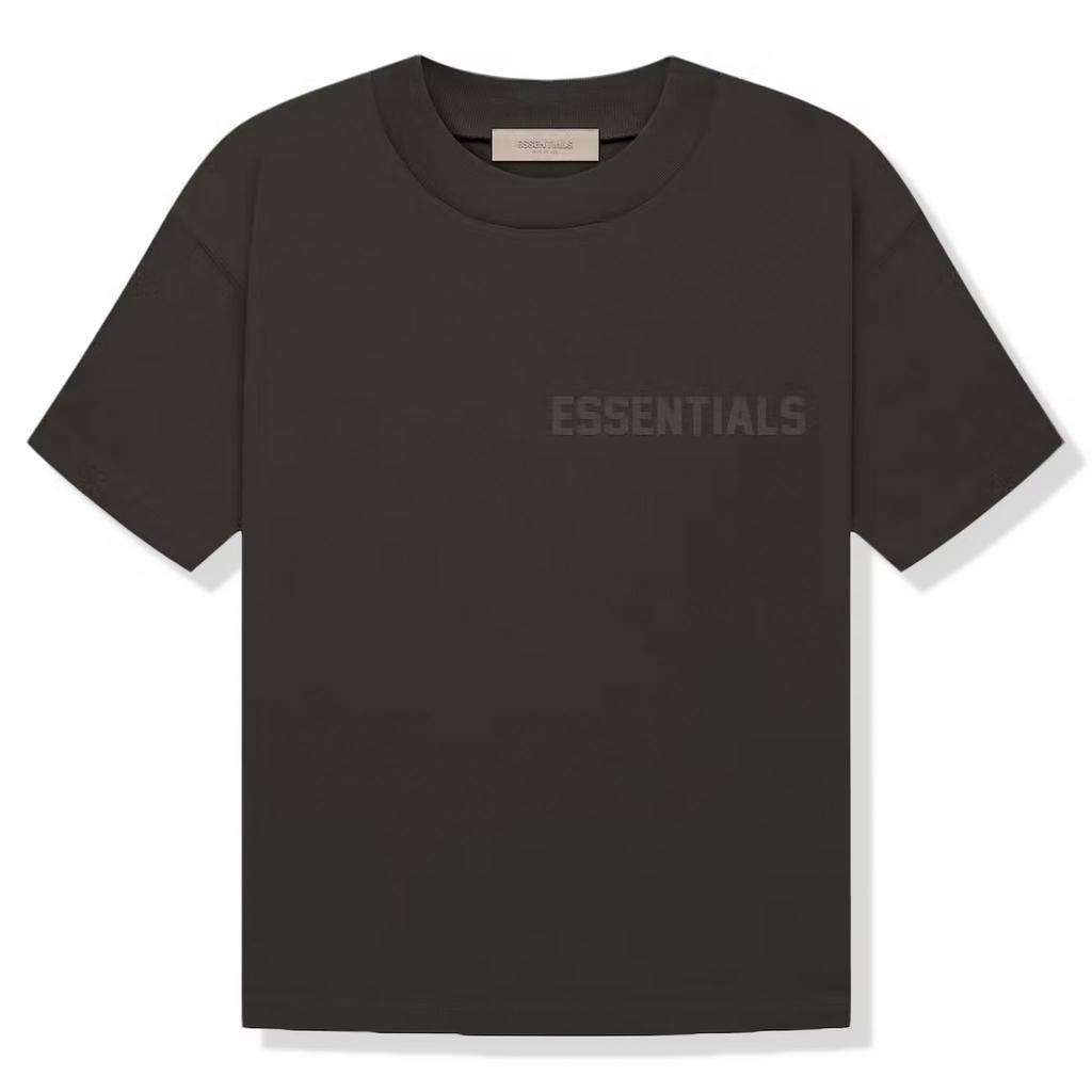 商品Essentials|Fear Of God Essentials Logo Flocked Off Black T Shirt,价格¥1037,第1张图片