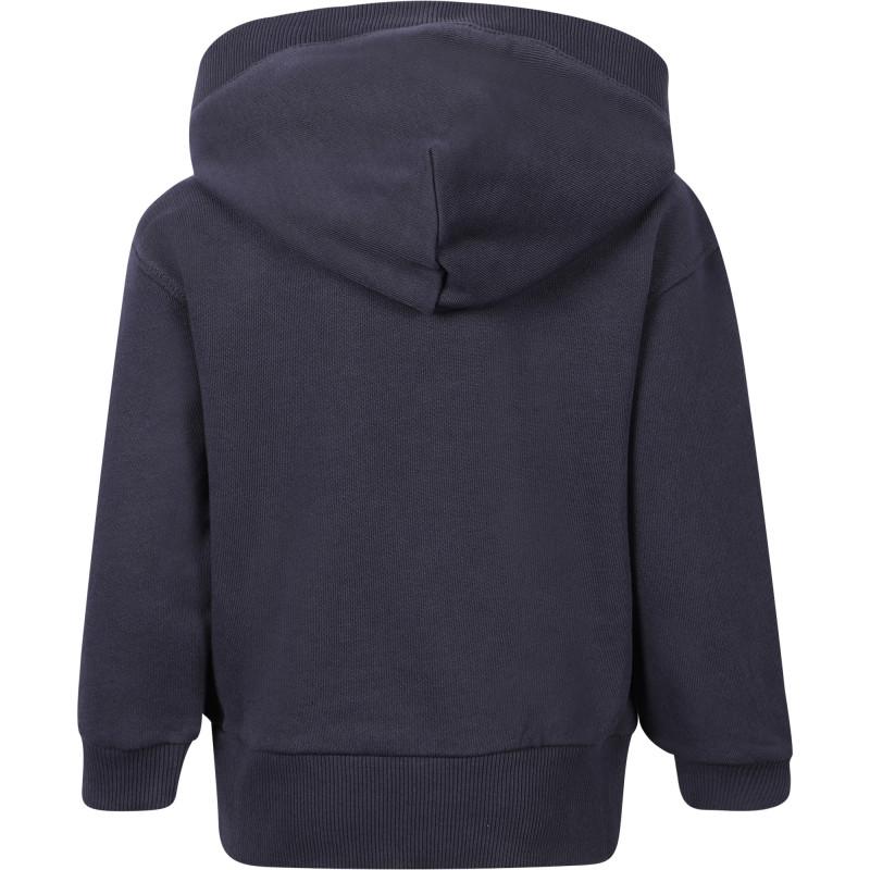 Organic cotton logo hoodie in navy商品第2张图片规格展示