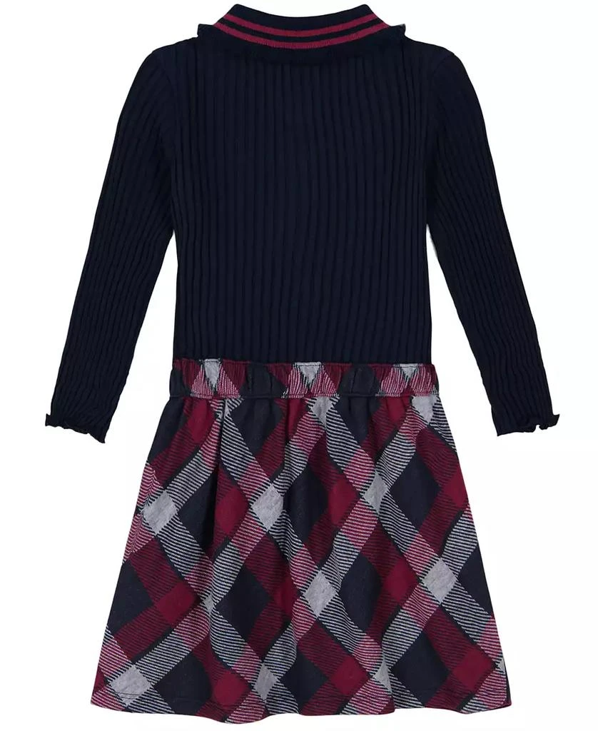 商品Tommy Hilfiger|Toddler and Little Girls Ribbed Plaid Long Sleeve Polo Dress,价格¥165,第2张图片详细描述