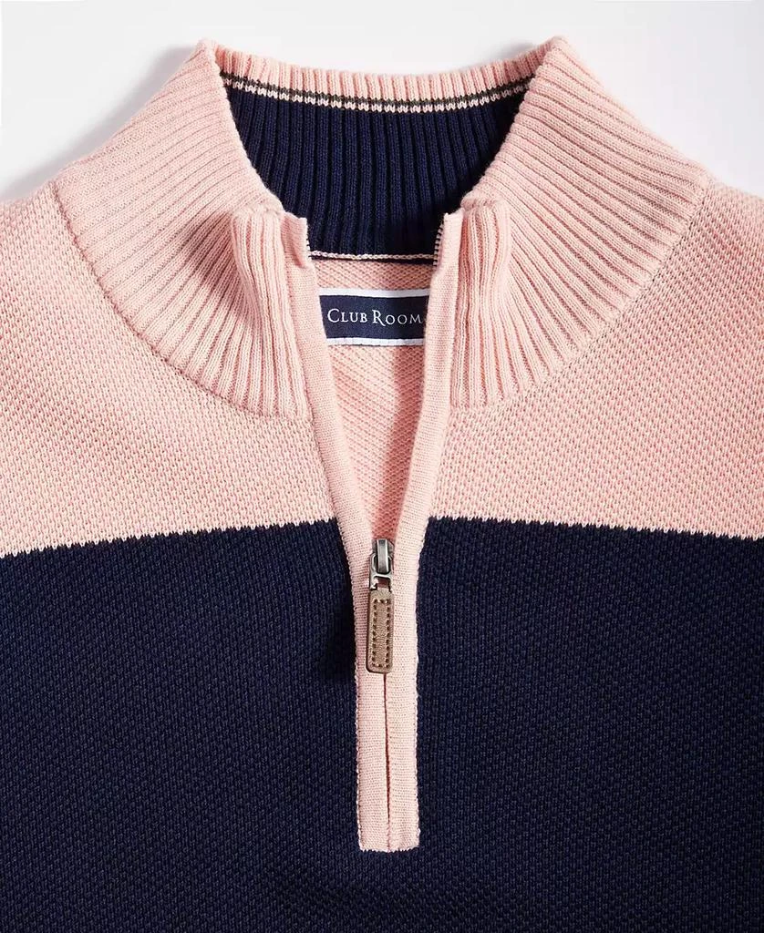 商品Club Room|Men's Bold Stripe Quarter-Zip Sweater, Created for Macy's,价格¥121,第5张图片详细描述