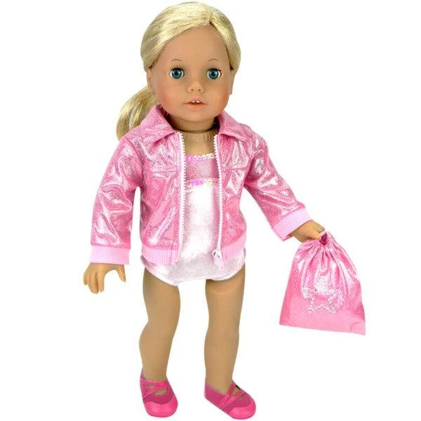 商品Teamson|Sophia’s Gymnastics Leotard & Nylon Jacket for 18" Dolls, Pink,价格¥190,第2张图片详细描述