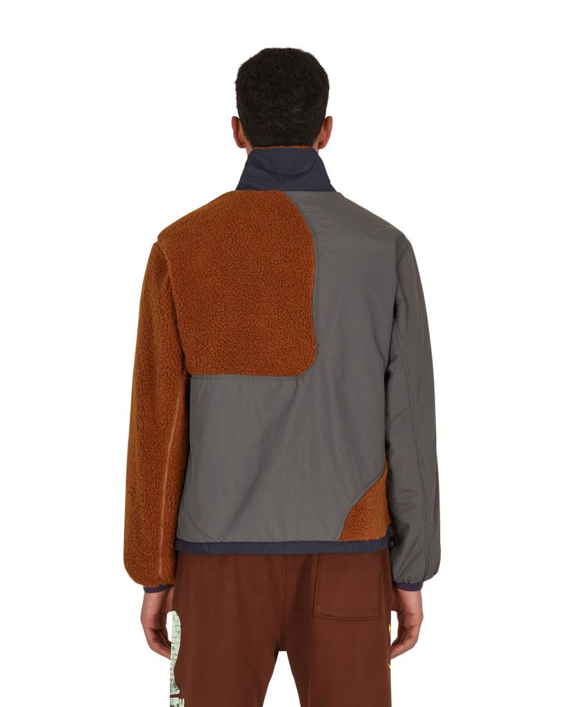 Paneled Sherpa Full Zip Jacket Brown商品第4张图片规格展示