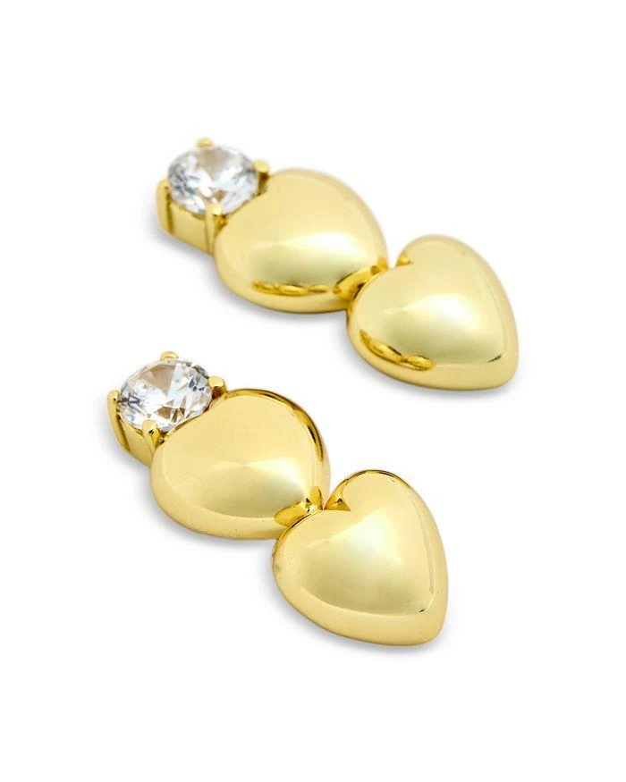 商品Argento Vivo|Double Heart Cubic Zirconia Earrings in 18K Gold Plated Sterling Silver,价格¥590,第3张图片详细描述