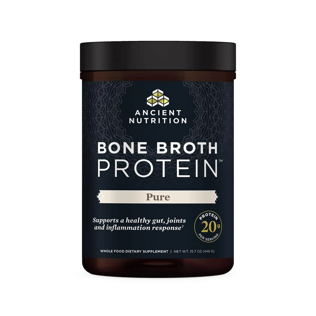 商品Ancient Nutrition|Bone Broth Protein Summer ’23 Insert | Powder Pure (20 Servings),价格¥378,第1张图片