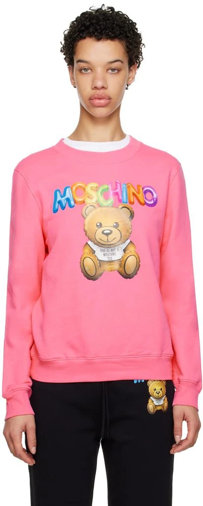 商品Moschino|Pink Inflatable Teddy Bear Sweatshirt,价格¥1882,第1张图片