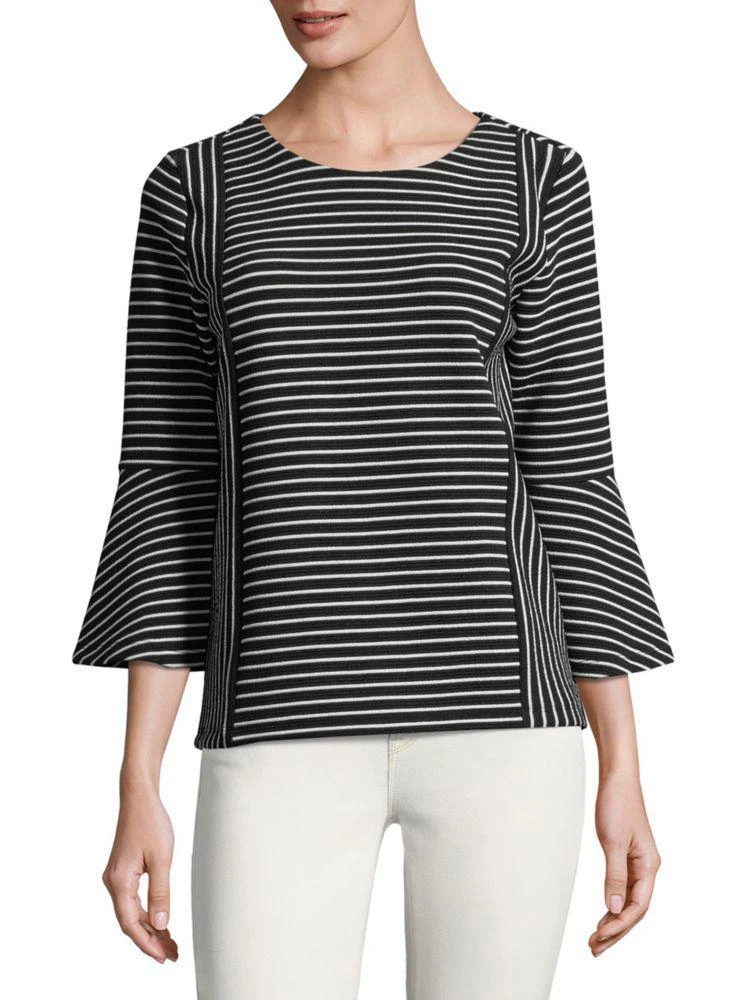 商品Karl Lagerfeld Paris|Textured Stripe Top,价格¥338,第1张图片