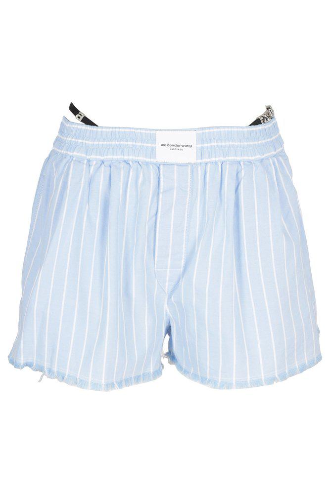 Alexander Wang Frayed Logo-Detailed Boxer Shorts商品第1张图片规格展示