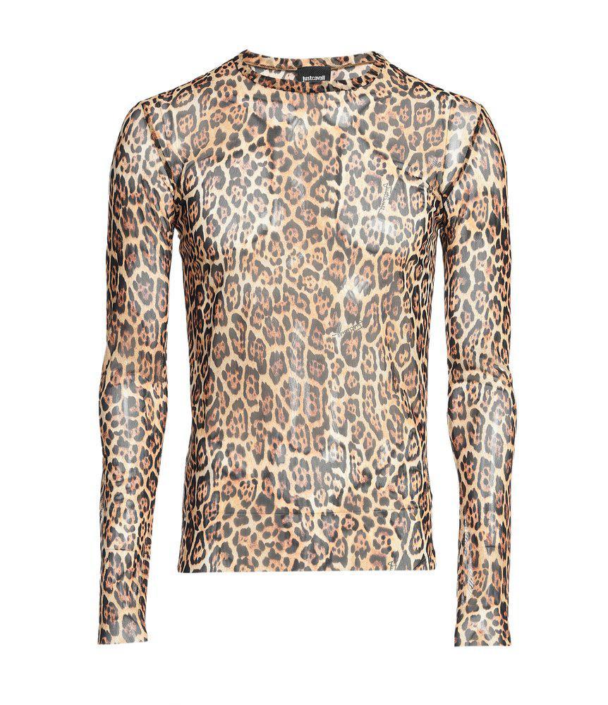 商品Just Cavalli|Just Cavalli Sweatshirt Leopard Printed Long-Sleeved T-Shirt,价格¥1011,第1张图片