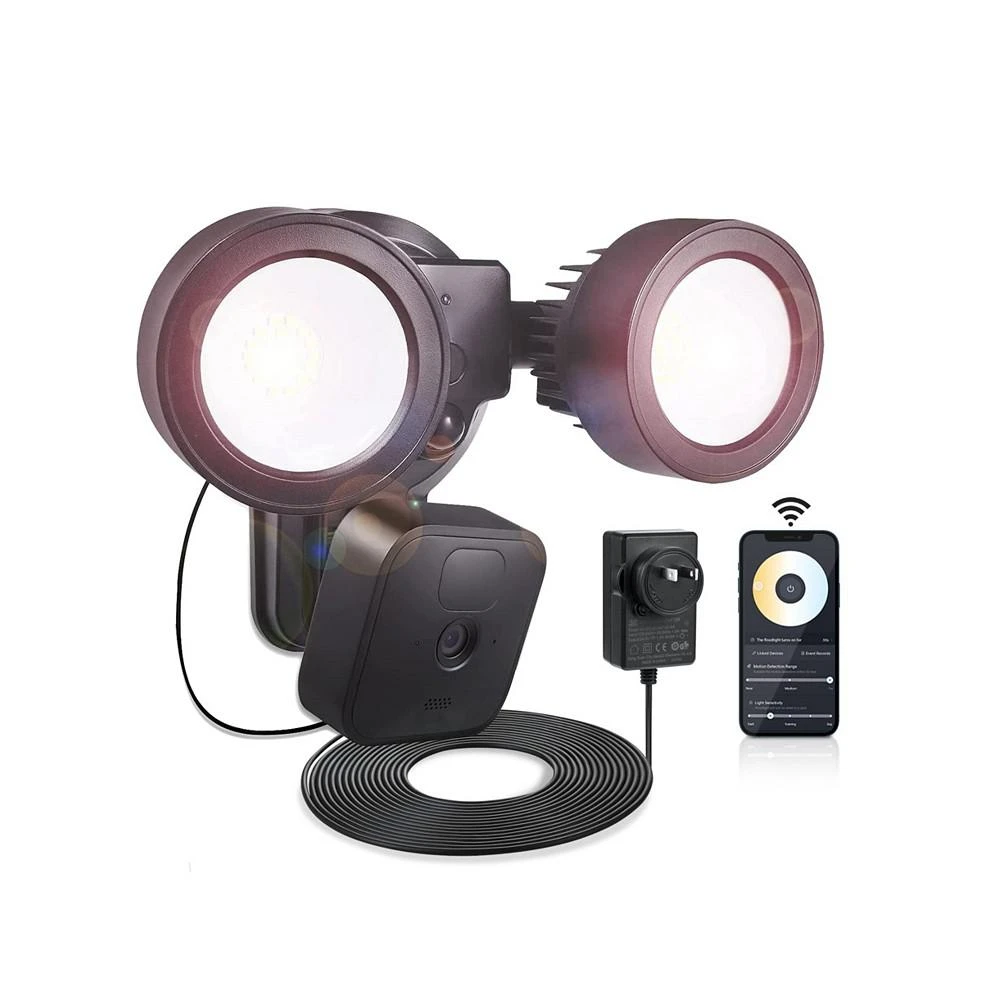 商品Wasserstein|3-in-1 Plugged-In Smart Floodlight, Charger and Mount Compatible with Blink Outdoor & Blink XT2 Camera, 1500 lumens - Motion Sensor and Timer Control (Blink Camera NOT Included),价格¥598,第1张图片