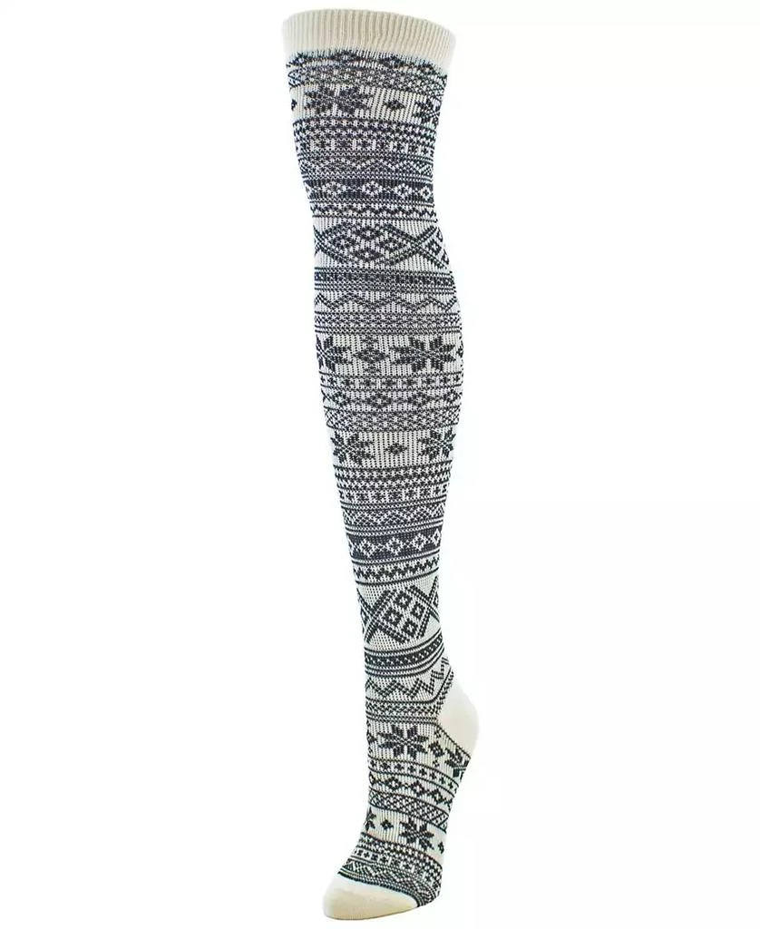 商品Memoi|Women's Snow Flakes Stripes Over The Knee Socks,价格¥135,第1张图片详细描述