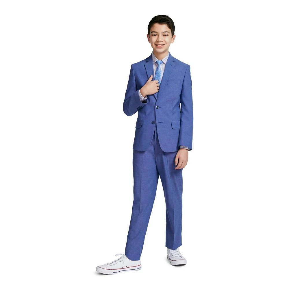 商品Tommy Hilfiger|Big Boys Long Sleeve Tattersall Shirt with Tie Set,价格¥166,第4张图片详细描述
