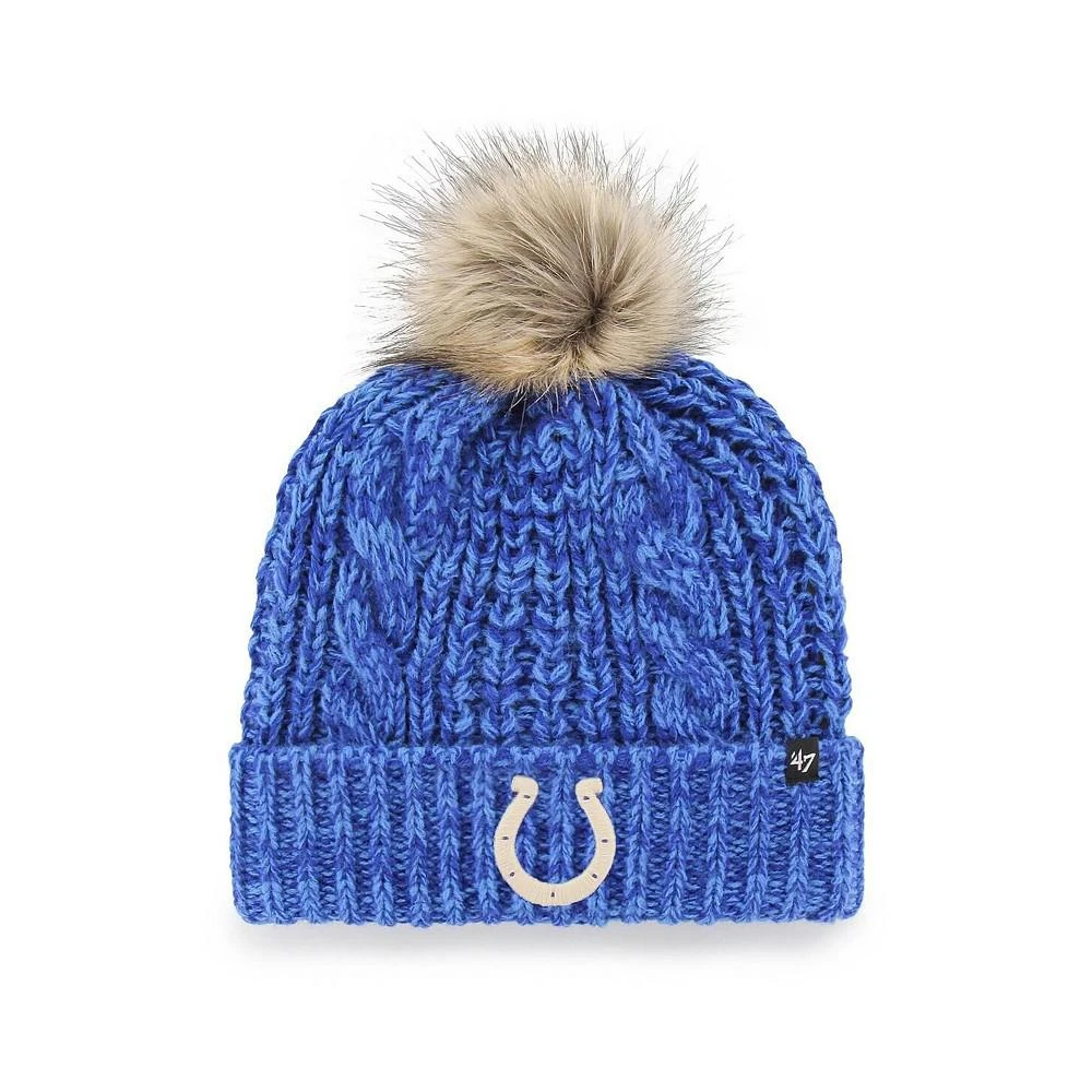 商品47 Brand|Women's Royal Indianapolis Colts Meeko Cuffed Knit Hat with Pom,价格¥250,第1张图片