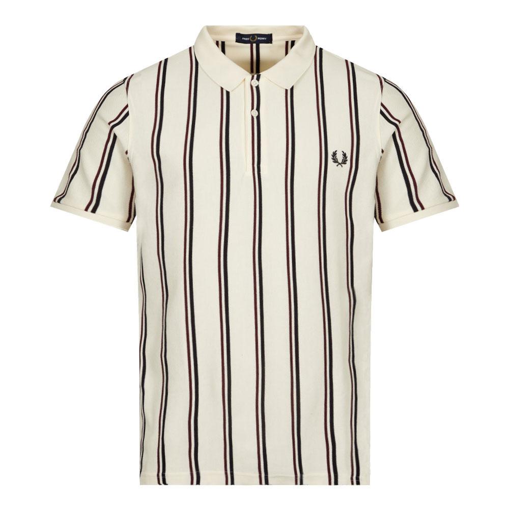 Fred Perry Vertical Stripe Polo Shirt - Ecru商品第1张图片规格展示