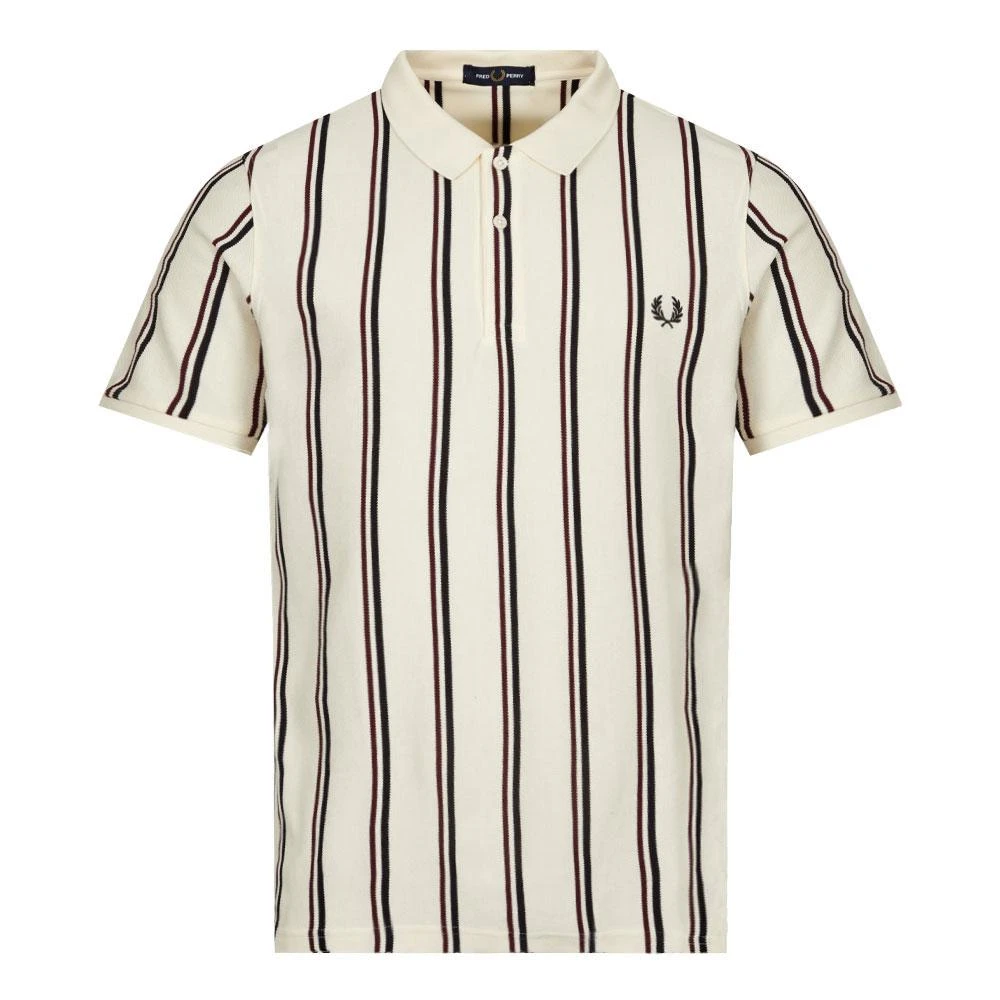 商品Fred Perry|Fred Perry Vertical Stripe Polo Shirt - Ecru,价格¥372,第1张图片