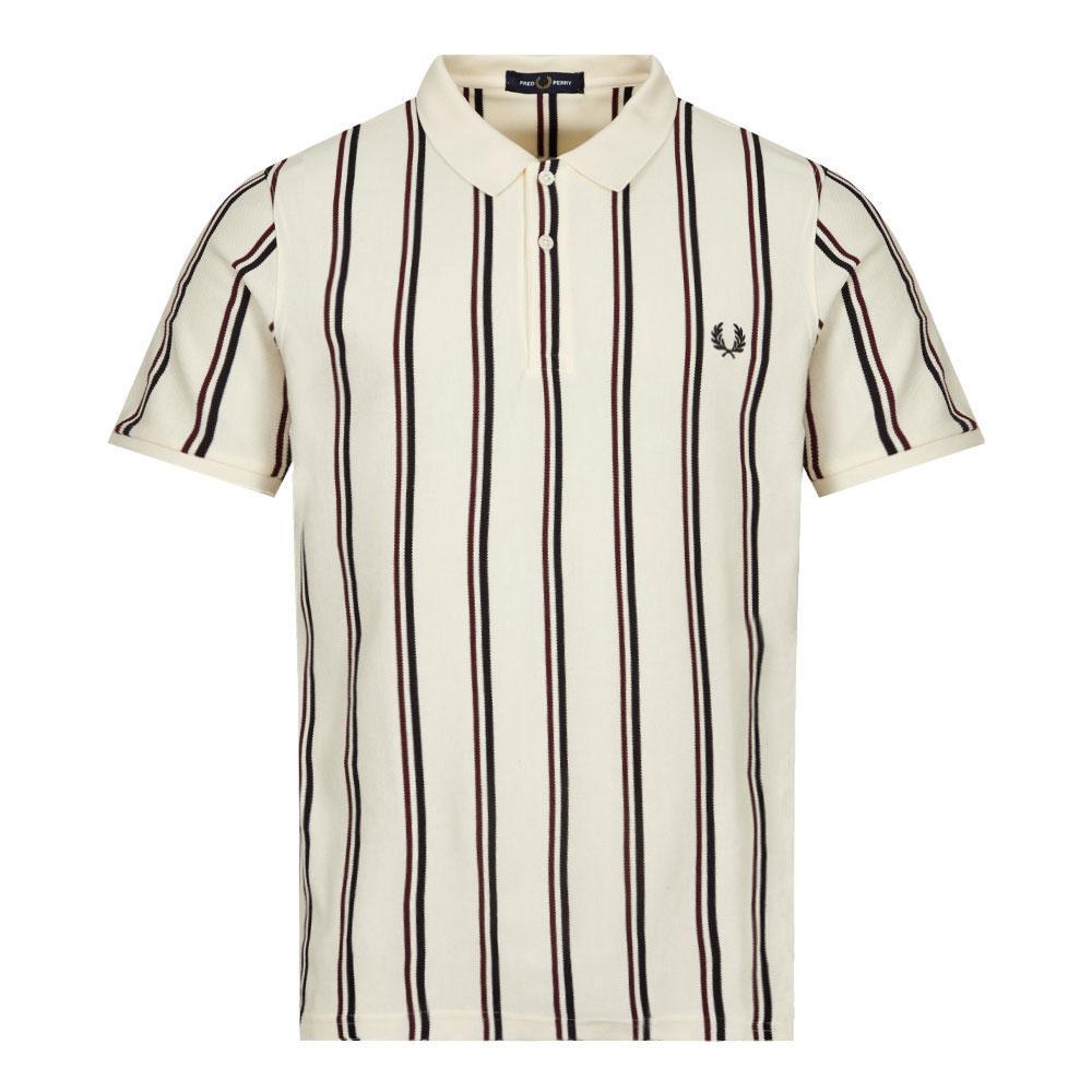 商品Fred Perry|Fred Perry Vertical Stripe Polo Shirt - Ecru,价格¥405,第1张图片