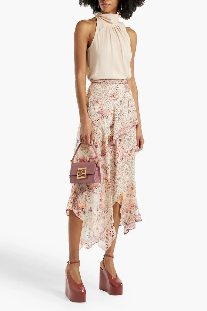 商品Camilla|Tiered embellished printed silk-chiffon midi skirt,价格¥1321,第2张图片详细描述