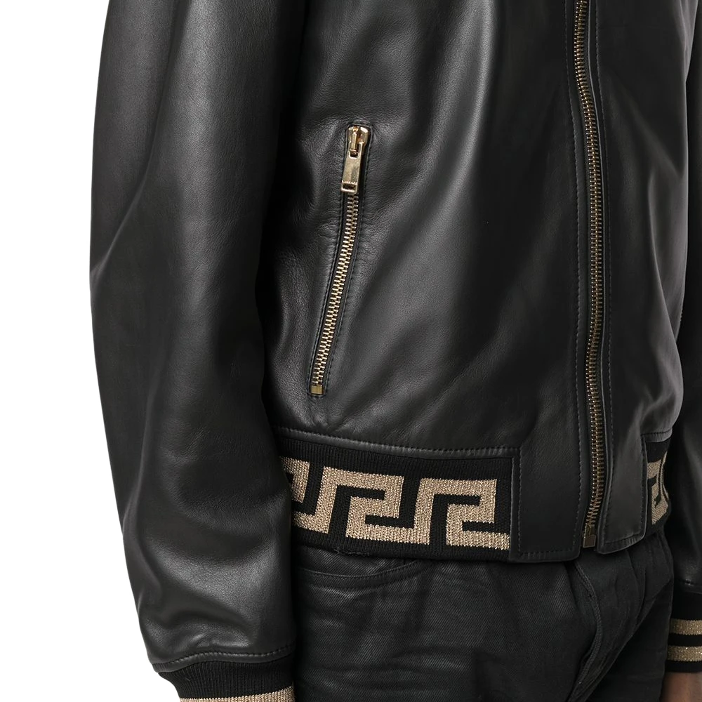VERSACE 男士黑色纳帕皮革飞行员夹克 A818901-L001762-B150 商品