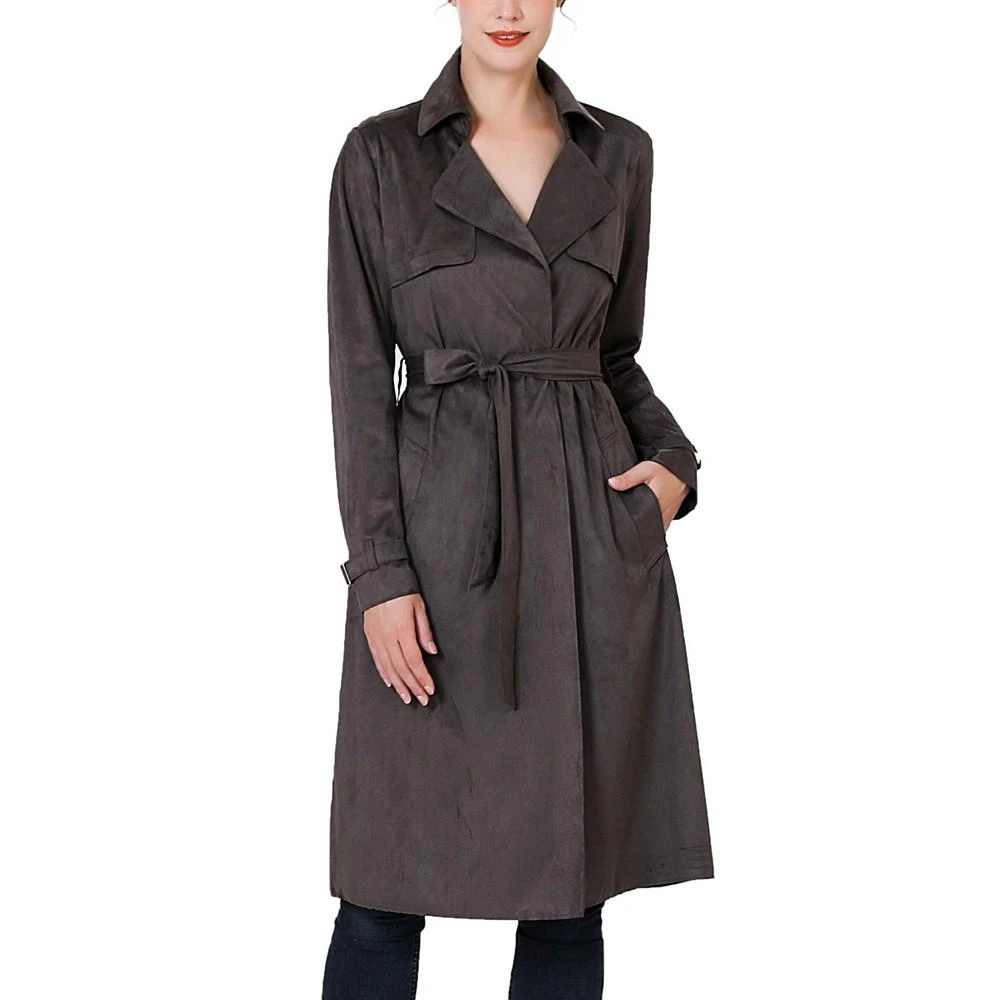 商品kimi + kai|Women's Aria Long Faux Suede Trench Coat,价格¥889,第1张图片