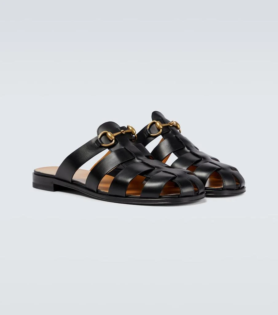 商品Gucci|Horsebit leather slippers,价格¥6715,第5张图片详细描述