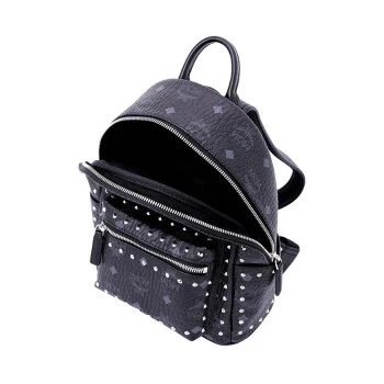 商品[国内直发] MCM|MCM 女士 Stark Visetos系列黑色时尚铆钉双肩背包 MMK8AVE62BK001 黑色,价格¥4954,第4张图片详细描述