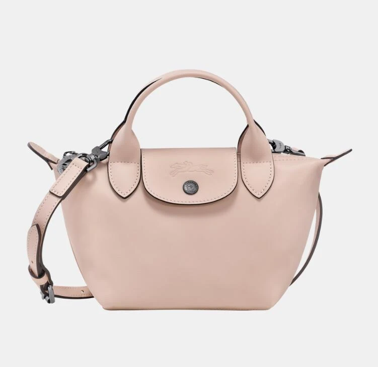 商品Longchamp|珑骧 女士LE PLIAGE CUIR系列迷你短柄皮质手提包饺子包L1500 987（香港仓发货）,价格¥3014,第1张图片