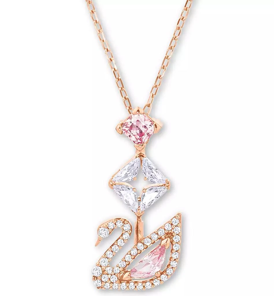 商品Swarovski|Rose Gold-Tone Crystal Iconic Swan Pendant Necklace, 14-7/8" + 2" extender,价格¥1171,第1张图片