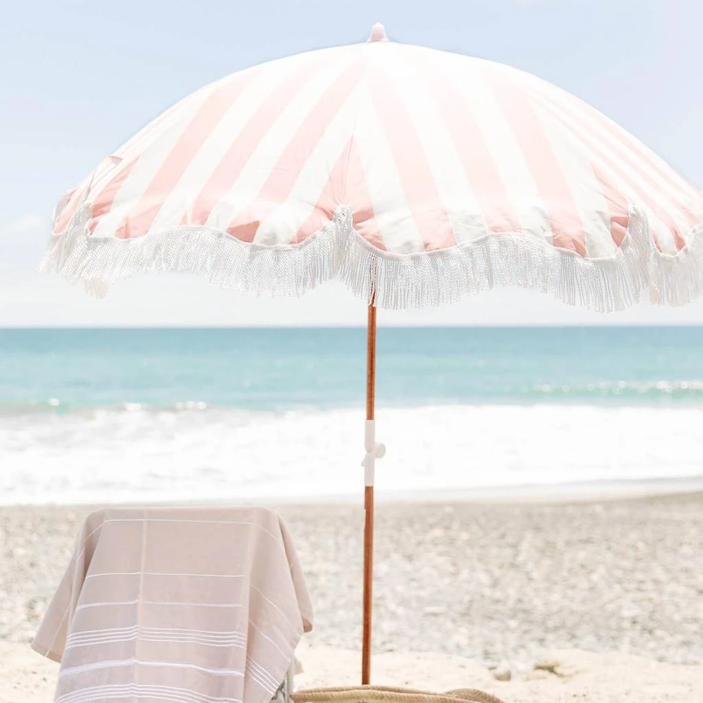 商品Business & Pleasure|Business & Pleasure Holiday Beach Umbrella - Pink Crew Stripe,价格¥1756,第4张图片详细描述