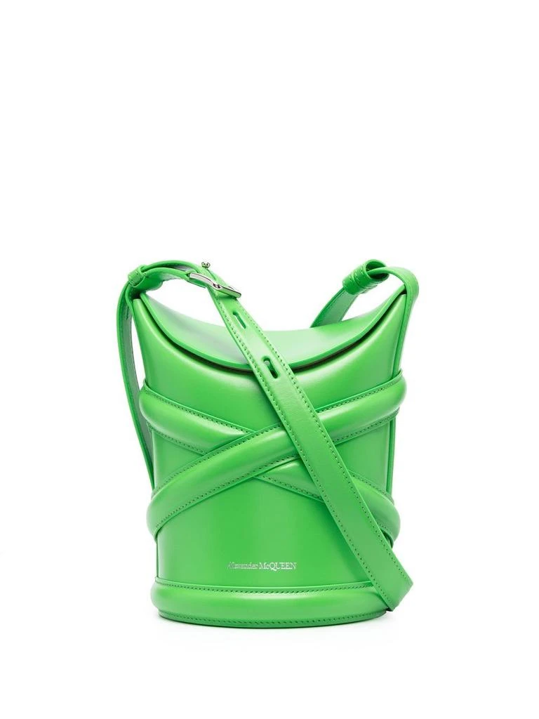 商品Alexander McQueen|ALEXANDER MCQUEEN - The Curve Small Leather Bucket Bag,价格¥6377,第1张图片