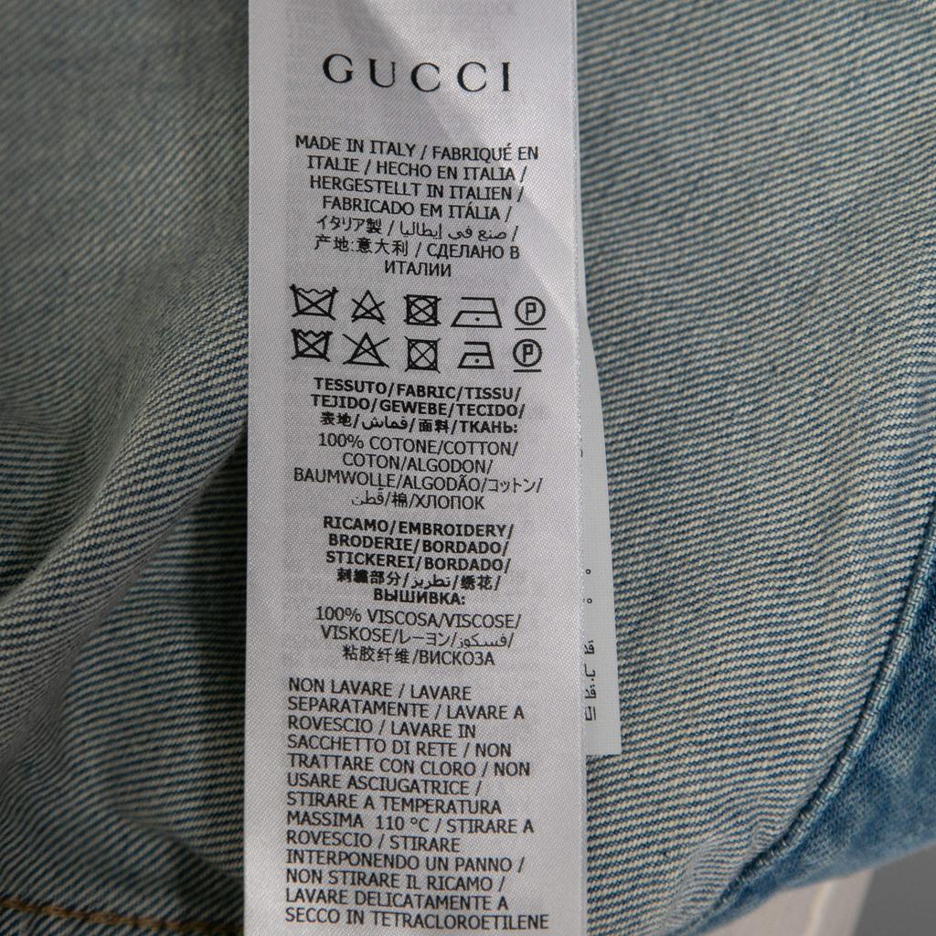 Gucci Blue Denim Embroidered Sleeveless Oversized Jacket S商品第5张图片规格展示