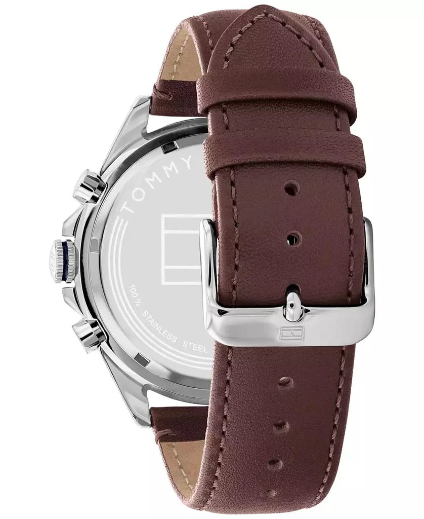 商品Tommy Hilfiger|Men's Brown Leather Strap Watch 46mm,价格¥833,第3张图片详细描述