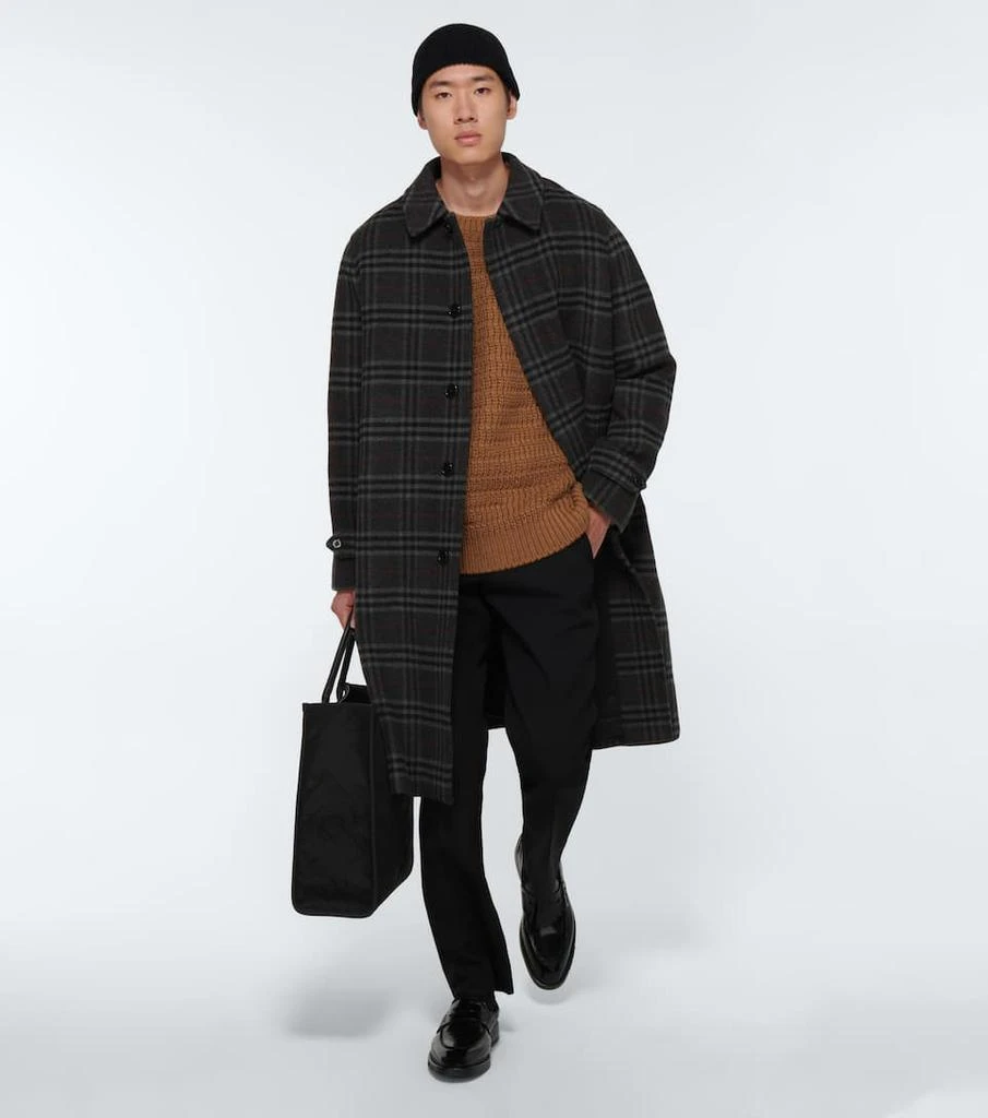 商品Burberry|Penrith羊毛羊绒格纹大衣,价格¥32831,第2张图片详细描述