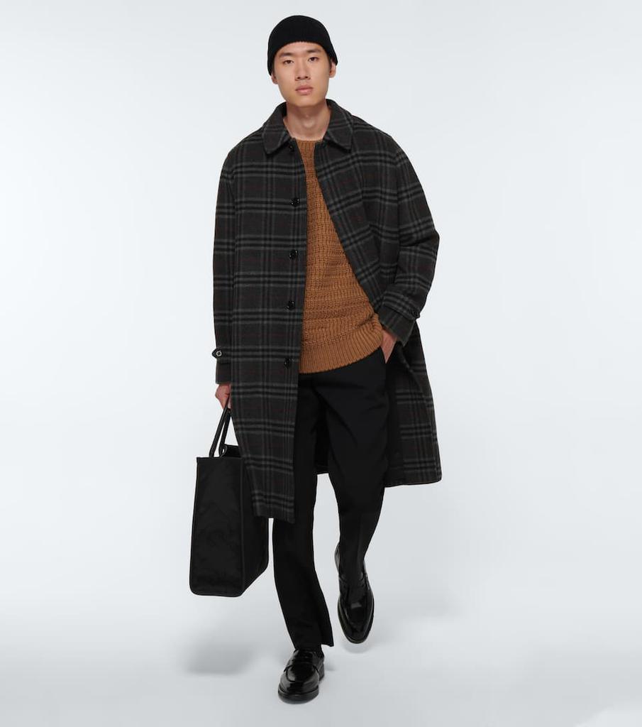 商品Burberry|Penrith羊毛羊绒格纹大衣,价格¥24443,第4张图片详细描述