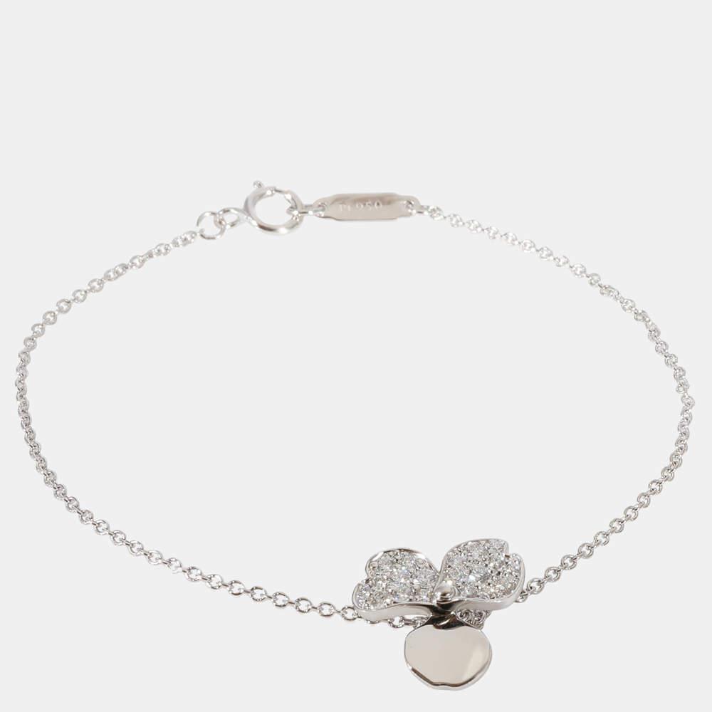 商品[二手商品] Tiffany & Co.|Tiffany & Co. Paper Flowers Diamond Bracelet in 950 Platinum 0.17 CTW,价格¥15531,第1张图片