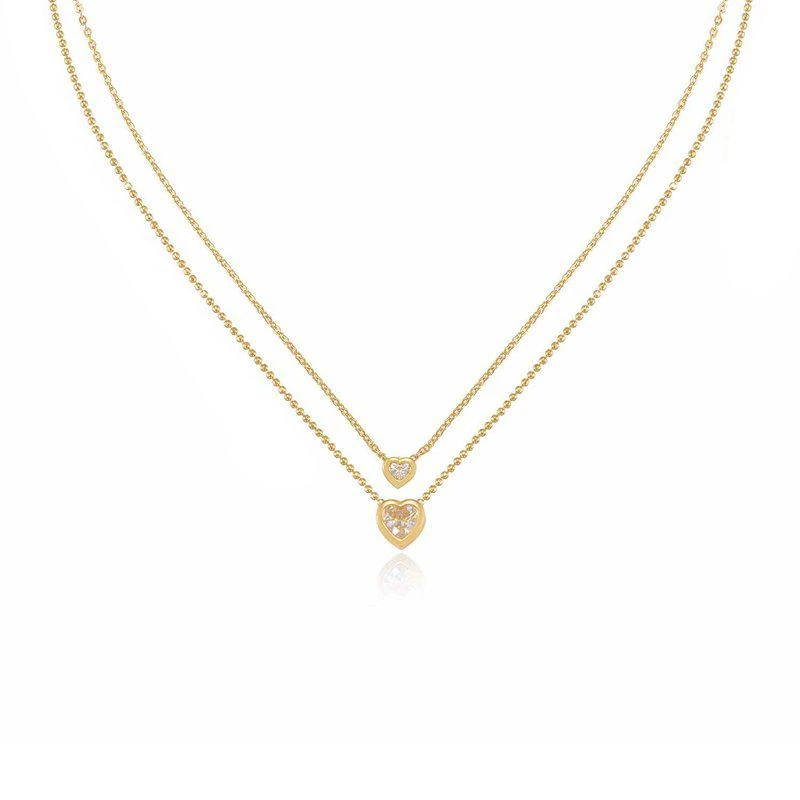 商品Ettika Jewelry|Simple Kind of Life Dainty 18k Gold Plated Chain and Crystal Layered Necklace Set ONE SIZE,价格¥302,第1张图片